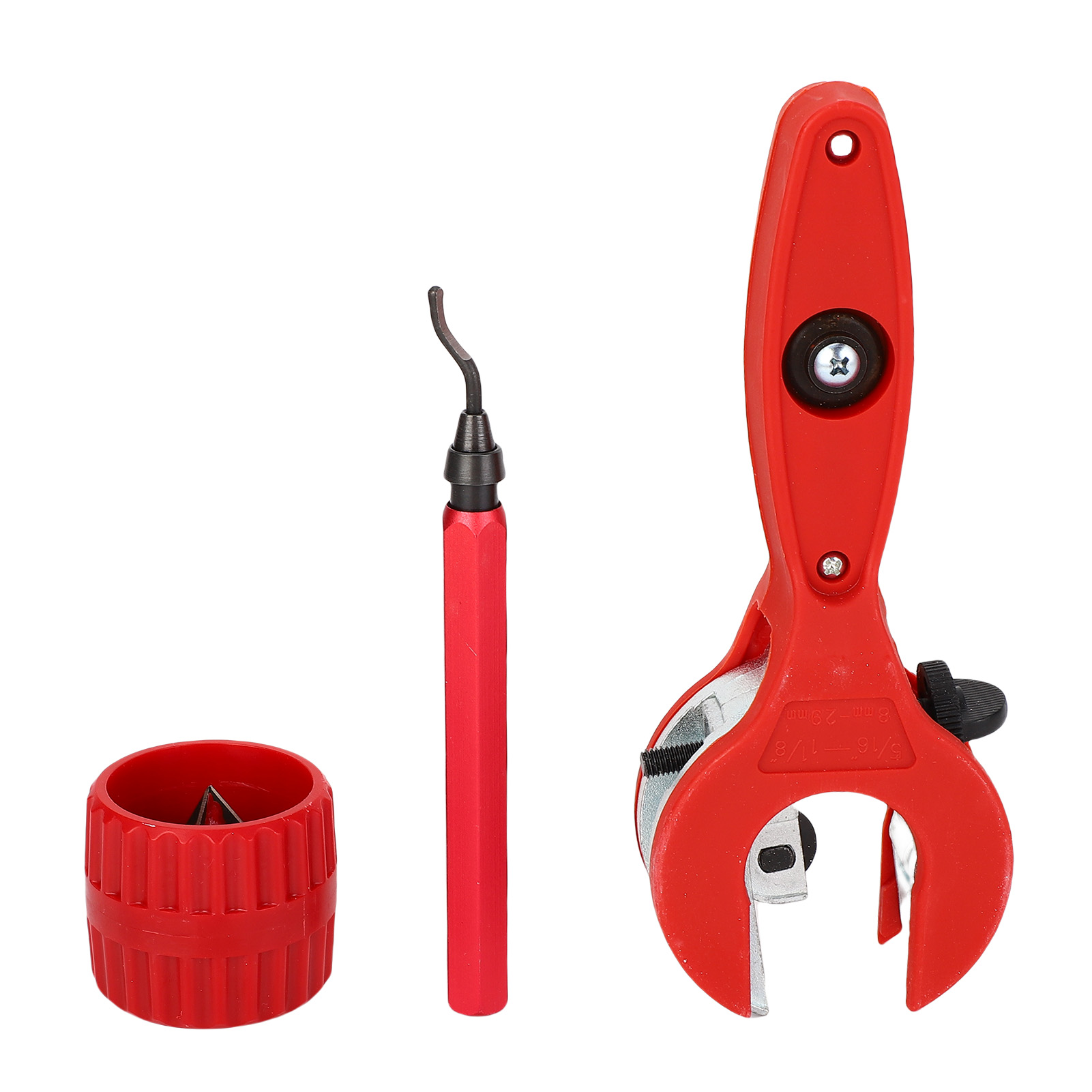 Pipe Cutter Ratchet - チューブカッターセット 8-29mm 切断範囲 省力ラチェット式チューブカッター バリ取りツールとパイプリーマー付き