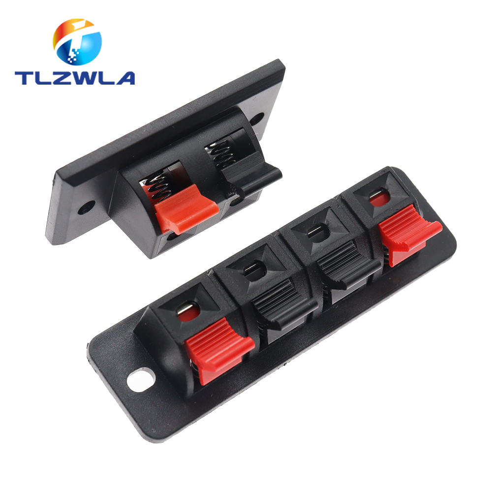 Push Fit Connector - 5 個のプラスチック 2/4 ポジションコネクタ端子プッシュインジャックスプリングロードオーディオスピーカー端子ブレッドボードクリップ
