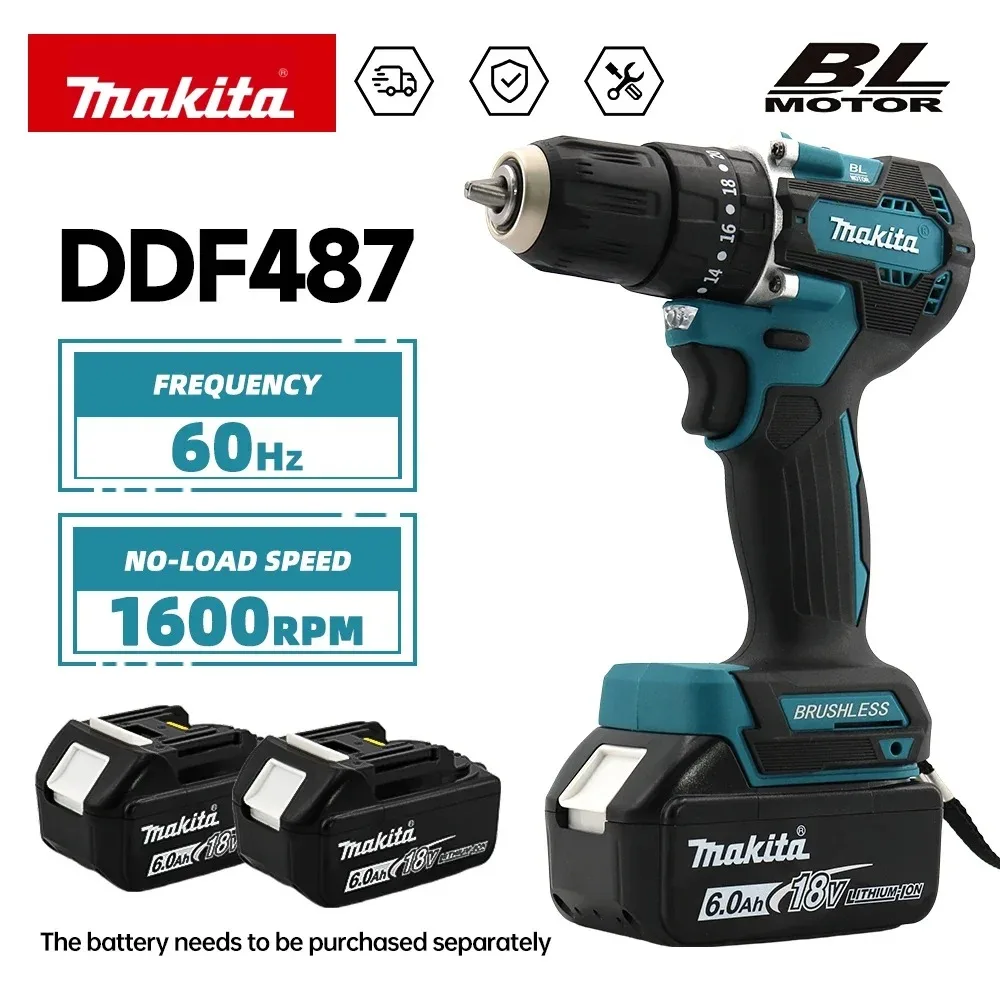 Makita Drill Ddf484 - マキタ DDF487 18V ブラシレスコードレスハンマードリルドライバー 2スピード 0-1700RPM