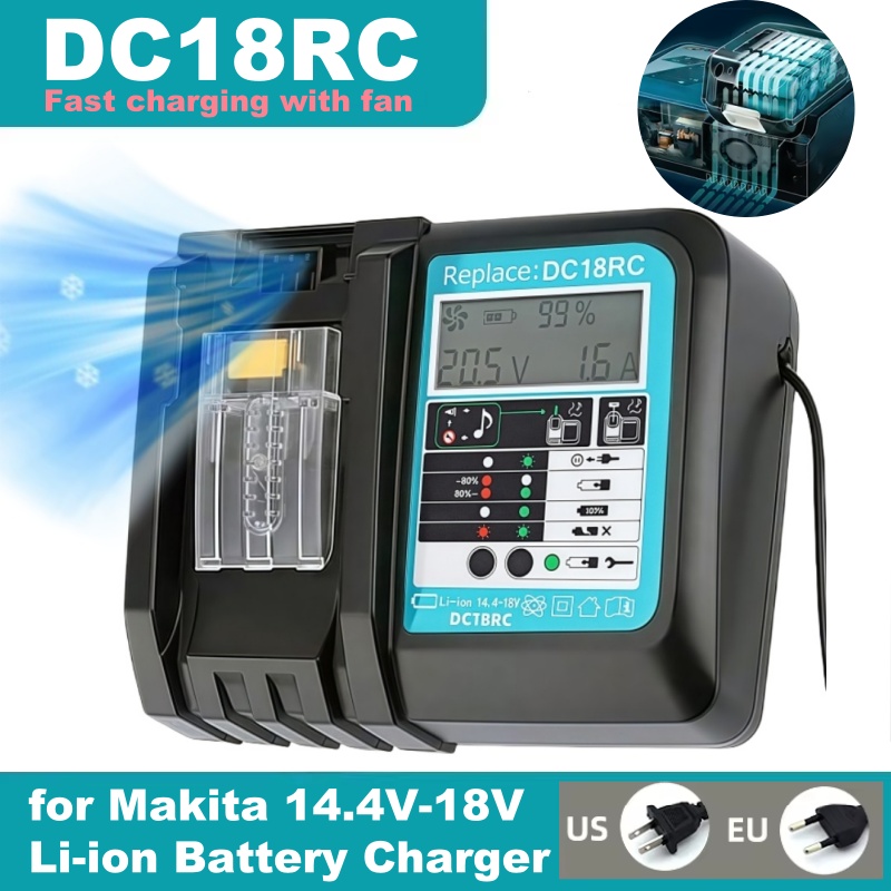 Makita Drill Hp1640 - DC18RC ファン付き急速充電リチウムイオンバッテリー 3A 充電器 マキタ 14.4V
