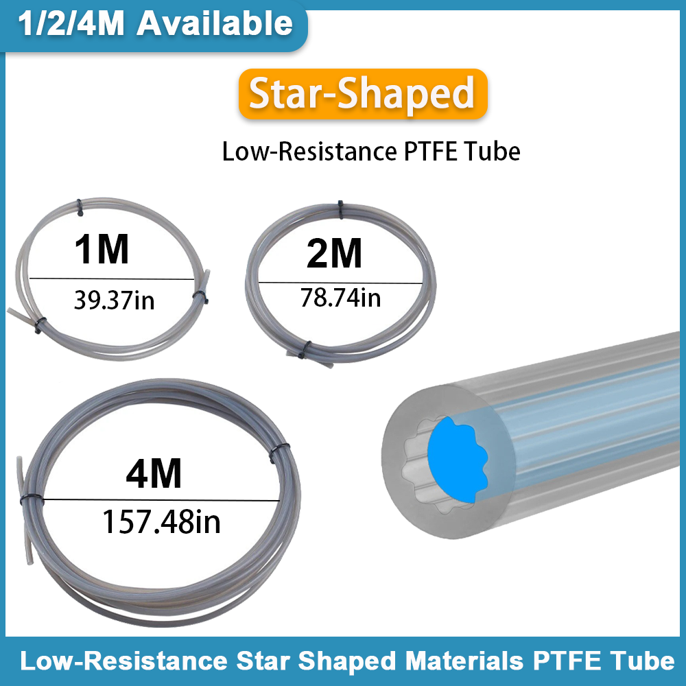 Ptfe Tape Thread - BambuLab AMS Creality用にアップグレードされた低抵抗星形素材PTFEチューブ4mm外径テフロン超滑らかなフロー3Dプリンター