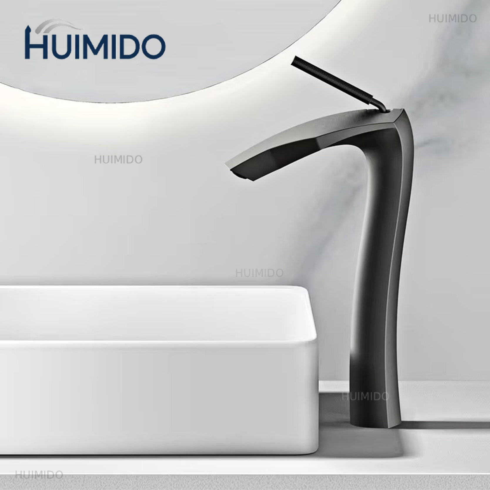 Basin Mixer Cartridge - 高級ブラッシュゴールド真鍮製浴室用蛇口、モダンセラミックカートリッジ洗面混合水栓、温水冷水対応、デッキマウント式シンク金具