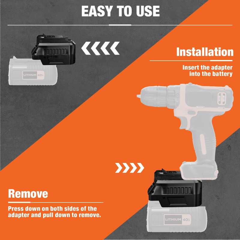 HAKSINKY ツールバッテリーアダプター BD40BD2 - Black+Decker Tool Cordless のレビューと価格
