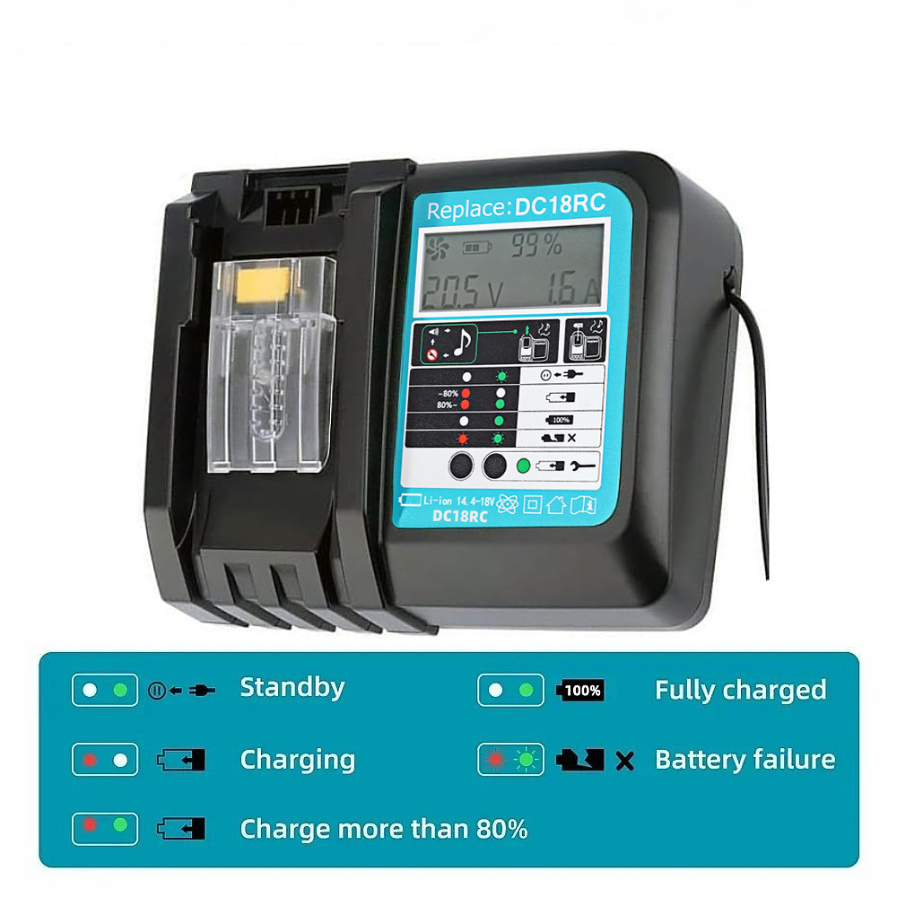 DC18RC ファン付き急速充電リチウムイオンバッテリー 3 - Makita Drill Hp1640 のレビューと価格