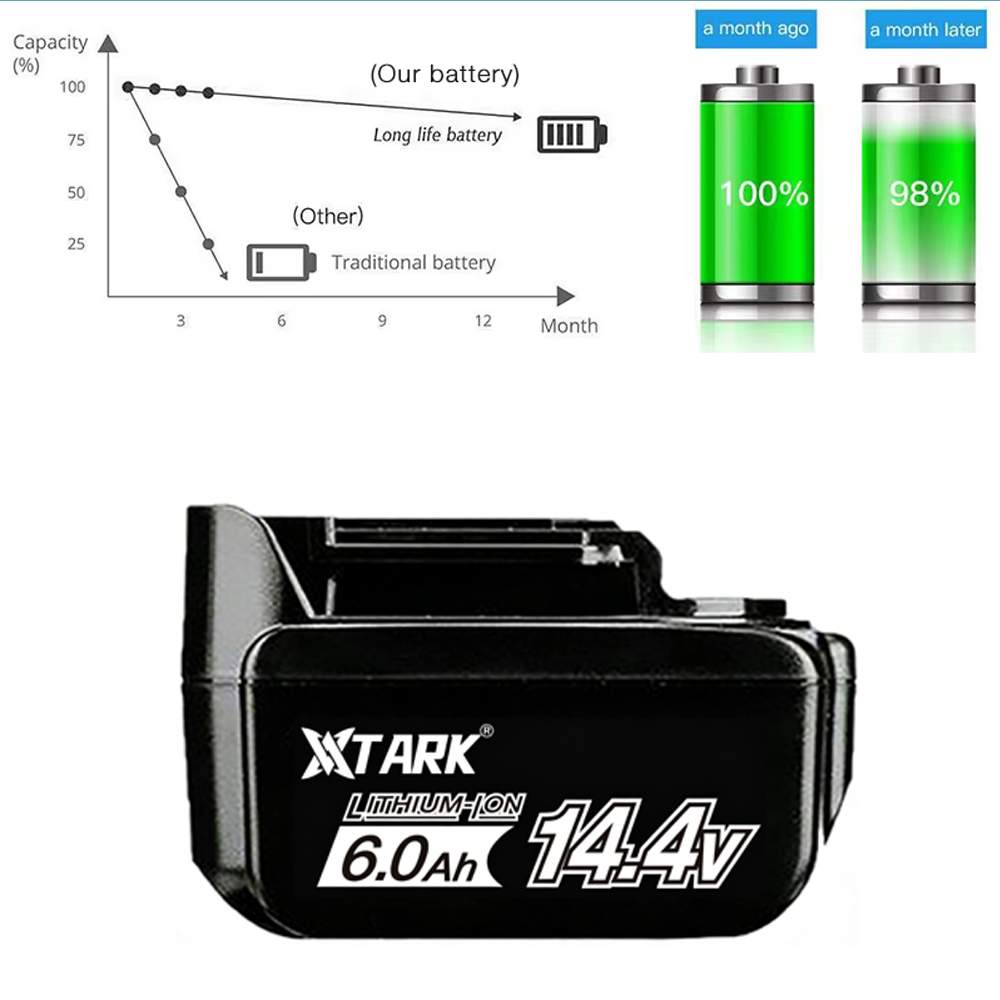 14.4V 6000mAh リチウムイオンバッテリー交換用マ - Makita Drill Hp1640 のレビューと価格